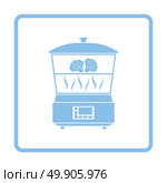 Kitchen steam cooker icon. Blue frame design. Vector illustration. Стоковая иллюстрация, агентство Ingram Publishing / Фотобанк Лори