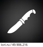 Hunting knife icon. Black background with white. Vector illustration. Стоковая иллюстрация, агентство Ingram Publishing / Фотобанк Лори