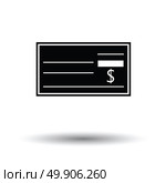 Bank check icon. White background with shadow design. Vector illustration. Стоковая иллюстрация, агентство Ingram Publishing / Фотобанк Лори