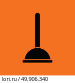 Plunger icon. Orange background with black. Vector illustration. Стоковая иллюстрация, агентство Ingram Publishing / Фотобанк Лори