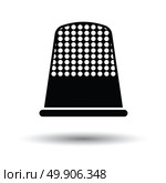 Tailor thimble icon. White background with shadow design. Vector illustration. Стоковая иллюстрация, агентство Ingram Publishing / Фотобанк Лори