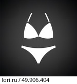 Bikini icon. Black background with white. Vector illustration. Стоковая иллюстрация, агентство Ingram Publishing / Фотобанк Лори