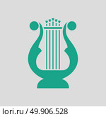Lyre icon. Gray background with green. Vector illustration. Стоковая иллюстрация, агентство Ingram Publishing / Фотобанк Лори
