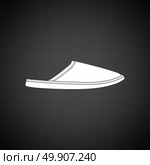 Man home slipper icon. Black background with white. Vector illustration. Стоковая иллюстрация, агентство Ingram Publishing / Фотобанк Лори