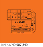 Craps table icon. Orange background with black. Vector illustration. Стоковая иллюстрация, агентство Ingram Publishing / Фотобанк Лори