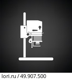 Icon of photo enlarger. Black background with white. Vector illustration. Стоковая иллюстрация, агентство Ingram Publishing / Фотобанк Лори