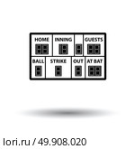 Baseball scoreboard icon. White background with shadow design. Vector illustration. Стоковая иллюстрация, агентство Ingram Publishing / Фотобанк Лори