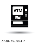 ATM icon. White background with shadow design. Vector illustration. Стоковая иллюстрация, агентство Ingram Publishing / Фотобанк Лори