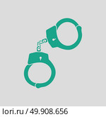 Handcuff  icon. Gray background with green. Vector illustration. Стоковая иллюстрация, агентство Ingram Publishing / Фотобанк Лори