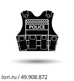 Police vest icon. White background with shadow design. Vector illustration. Стоковая иллюстрация, агентство Ingram Publishing / Фотобанк Лори