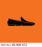 Moccasin icon. Orange background with black. Vector illustration. Стоковая иллюстрация, агентство Ingram Publishing / Фотобанк Лори