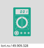 Multimeter icon. Gray background with green. Vector illustration. Стоковая иллюстрация, агентство Ingram Publishing / Фотобанк Лори