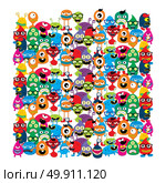 cute adorable ugly scary funny mascot monster set. cute adorable ugly scary funny mascot monster set vector art. Стоковая иллюстрация, агентство Ingram Publishing / Фотобанк Лори