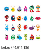 cute adorable ugly scary funny mascot monster set. cute adorable ugly scary funny mascot monster set vector art. Стоковая иллюстрация, агентство Ingram Publishing / Фотобанк Лори
