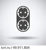 AC splitter icon on gray background, round shadow. Vector illustration. Стоковая иллюстрация, агентство Ingram Publishing / Фотобанк Лори