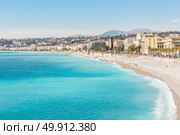 Nice Cote d'Azur Riviera France with mediterranean beach sea. Стоковое фото, агентство Ingram Publishing / Фотобанк Лори