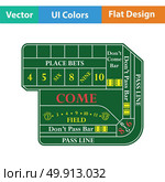 Craps table icon. Flat color design. Vector illustration. Стоковая иллюстрация, агентство Ingram Publishing / Фотобанк Лори