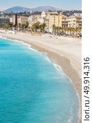 Nice Cote d’Azur Riviera France with mediterranean beach sea. France Nice Mediterranean beach. Стоковое фото, агентство Ingram Publishing / Фотобанк Лори