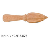 Wooden citrus reamer for juicing fruit isolated on a white background. Стоковое фото, агентство Ingram Publishing / Фотобанк Лори