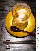 Japanese Cream cheese tofu Groumet starter. Стоковое фото, агентство Ingram Publishing / Фотобанк Лори