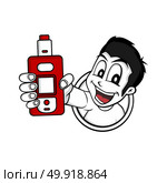 man showing electric cigarette mod cartoon vector. man showing electric cigarette mod cartoon vector art. Стоковая иллюстрация, агентство Ingram Publishing / Фотобанк Лори