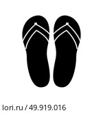 Beach slippers it is black icon . Simple style .. Beach slippers it is black icon . Стоковая иллюстрация, агентство Ingram Publishing / Фотобанк Лори