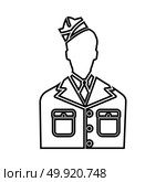 Veteran or soldier of the american army black icon . Стоковая иллюстрация, агентство Ingram Publishing / Фотобанк Лори