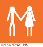 Elder people stick white color icon .. Elder people stick it is white color icon . Стоковая иллюстрация, агентство Ingram Publishing / Фотобанк Лори