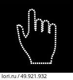 Pixel hand it is white icon .. Pixel hand it is white icon . Flat style . Стоковая иллюстрация, агентство Ingram Publishing / Фотобанк Лори