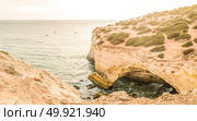 Benagil beach caves in the coastline, Algarve Portugal. Стоковое фото, агентство Ingram Publishing / Фотобанк Лори