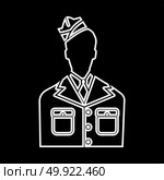 Veteran or soldier of the american army white icon . Стоковая иллюстрация, агентство Ingram Publishing / Фотобанк Лори