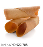 Linguas de sogra, a typical and traditional biscuit from Portugal, isolated on white background. Стоковое фото, агентство Ingram Publishing / Фотобанк Лори