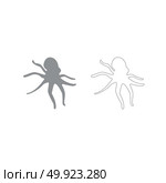 Devilfish grey set icon . Стоковая иллюстрация, агентство Ingram Publishing / Фотобанк Лори