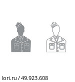 Veteran or soldier of the american army grey set icon . Стоковая иллюстрация, агентство Ingram Publishing / Фотобанк Лори