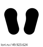 Baby footprint in footwear black icon . Стоковая иллюстрация, агентство Ingram Publishing / Фотобанк Лори