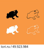 Frog black and white set icon . Стоковая иллюстрация, агентство Ingram Publishing / Фотобанк Лори