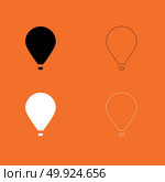 Hot air balloon  set  icon . Стоковая иллюстрация, агентство Ingram Publishing / Фотобанк Лори