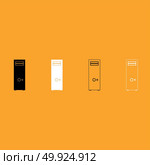 Computer case or system unit set black and white icon . Стоковая иллюстрация, агентство Ingram Publishing / Фотобанк Лори