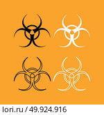 Biological danger set black and white icon . Стоковая иллюстрация, агентство Ingram Publishing / Фотобанк Лори