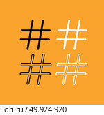 Hashtag set black and white icon . Стоковая иллюстрация, агентство Ingram Publishing / Фотобанк Лори