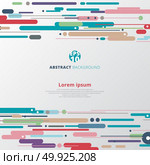 Modern style abstract with composition made of various lines horizontal rounded shapes in colorful. Vector illustration. Стоковая иллюстрация, агентство Ingram Publishing / Фотобанк Лори
