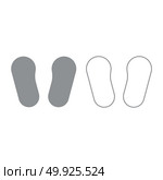 Baby footprint in footwear icon. Grey set .. Baby footprint in footwear icon. It is grey set . Стоковая иллюстрация, агентство Ingram Publishing / Фотобанк Лори