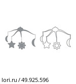 360 degrees rotating hanging rattles baby  icon. 360 degrees rotating hanging rattles baby  icon. It is grey set . Стоковая иллюстрация, агентство Ingram Publishing / Фотобанк Лори
