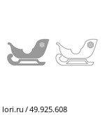 Sleigh santa claus icon. Grey set .. Sleigh santa claus icon. It is grey set . Стоковая иллюстрация, агентство Ingram Publishing / Фотобанк Лори