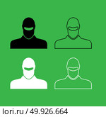 Man in balaclava or pasamontanas icon  Black and white color set . Man in balaclava or pasamontanas icon . Black and white color set . Стоковая иллюстрация, агентство Ingram Publishing / Фотобанк Лори