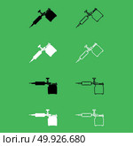 Tattoo machines icon  Black and white color set . Tattoo machines icon . Black and white color set . Стоковая иллюстрация, агентство Ingram Publishing / Фотобанк Лори