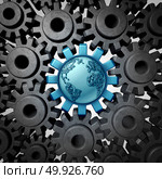 Global business center and industry globalization concept as a centralized core connected to a world network as a 3D render. Стоковое фото, агентство Ingram Publishing / Фотобанк Лори