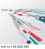 Modern style abstract with composition perspective made of various lines diagonal rounded shapes in colorful. Vector illustration. Стоковая иллюстрация, агентство Ingram Publishing / Фотобанк Лори