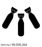 Military air bomb icon Black color icon. Military air bomb icon Black color set icon. Стоковая иллюстрация, агентство Ingram Publishing / Фотобанк Лори