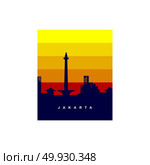 jakarta city logo template. jakarta city indonesia logo template vector art illustration. Стоковая иллюстрация, агентство Ingram Publishing / Фотобанк Лори
